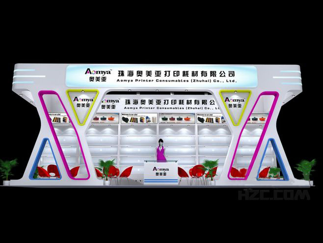 珠海展臺(tái)設(shè)計(jì)-奧美亞-打印耗材展臺(tái)設(shè)計(jì)