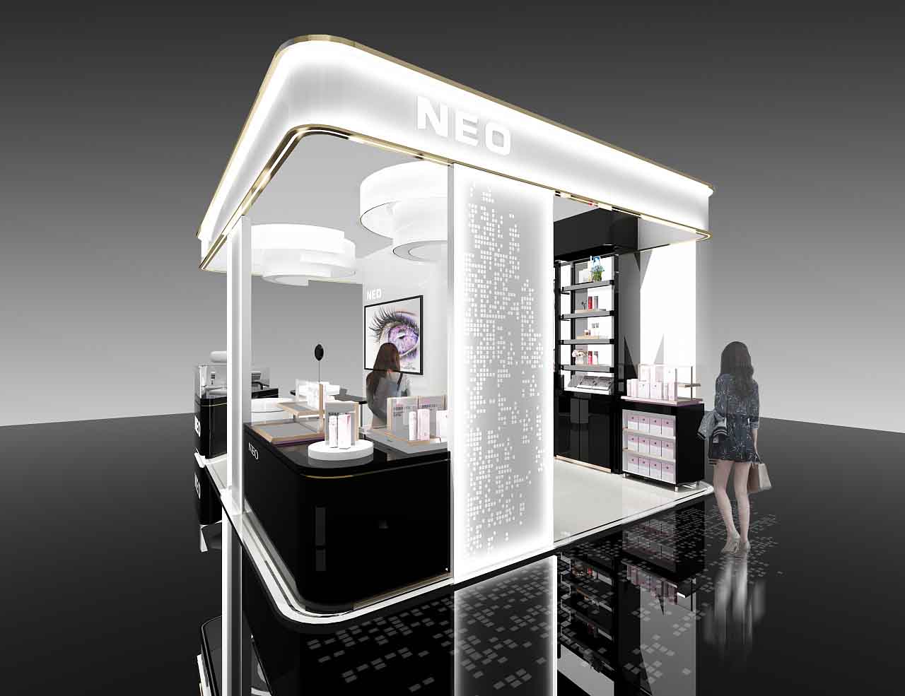 深圳會展展覽裝修-NEO-美博會展會展臺搭建裝修