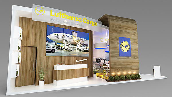 西安展覽展臺(tái)裝修-Lufthansa Cargo-航空展會(huì)搭建