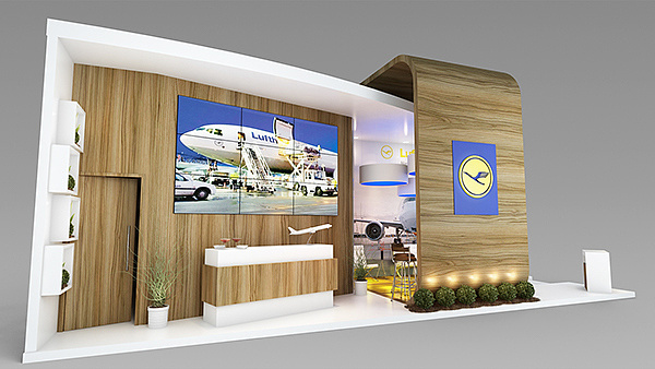 西安展覽展臺(tái)裝修-Lufthansa Cargo-航空展會(huì)搭建