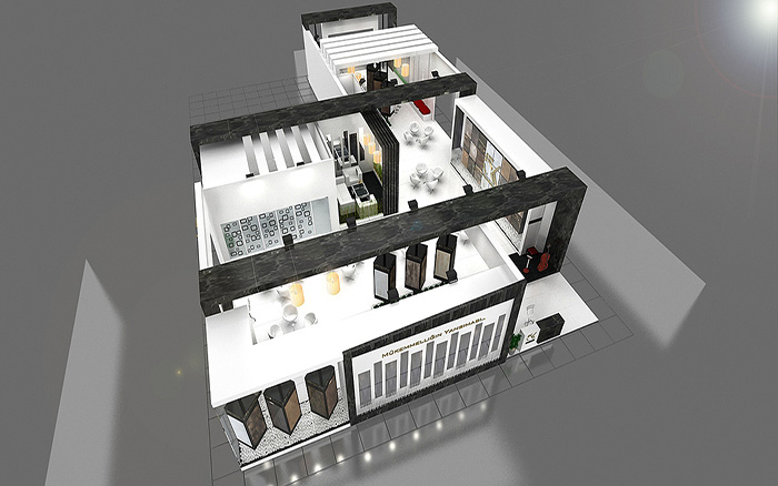 美國展覽搭建-石材展位設(shè)計-奧蘭多展臺搭建