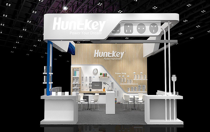 廣州琶洲展館展臺(tái)搭建-huntkey-電源展會(huì)設(shè)計(jì)