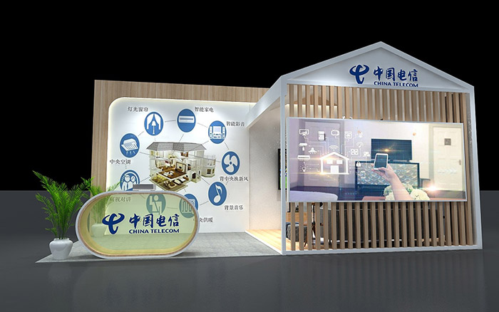 香港展會搭建-中國電信-電子展臺設(shè)計裝修